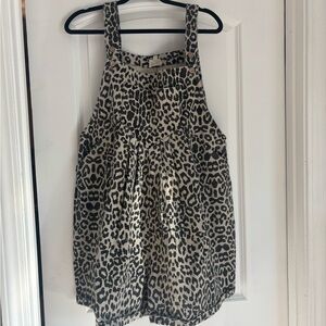 BiBi Leopard Print Women's Casual Overall Romper - Beige and Black